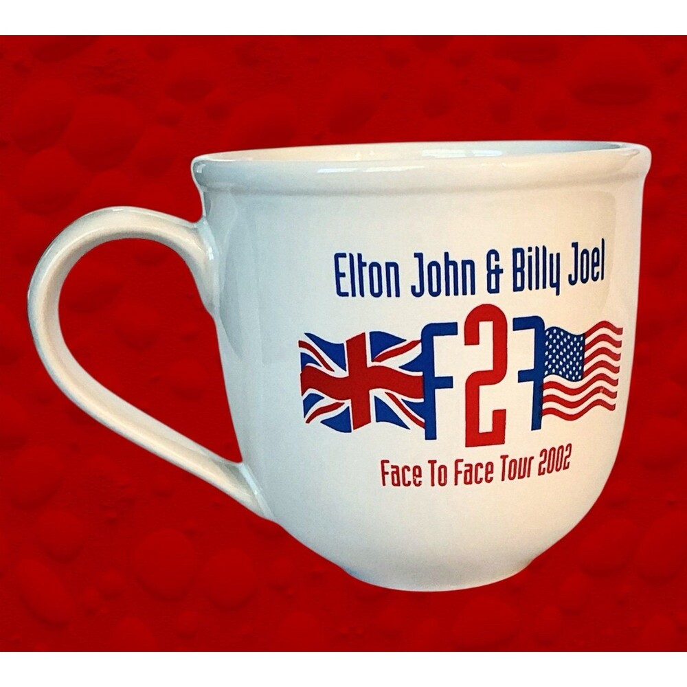 BILLY JOEL & ELTON JOHN Face to Face Concert Tour Coffee Mug 2002
